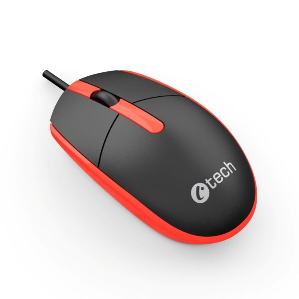 5-40 Myš C-TECH WM-10, černočervená, USB