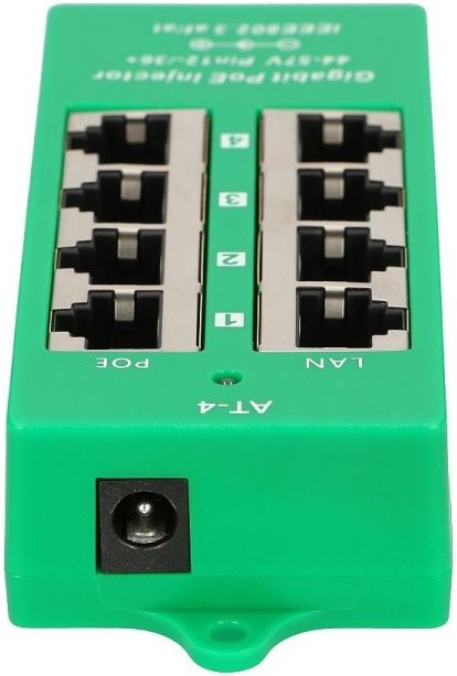 MaxLink Gigabitový 4-portový PoE panel, 802.3af/at