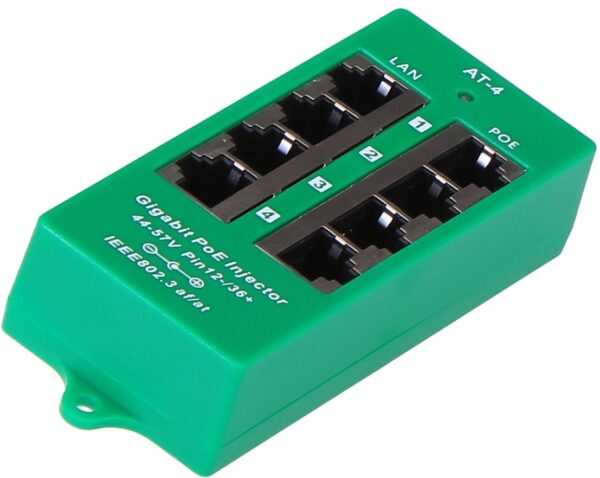 MaxLink Gigabitový 4-portový PoE panel, 802.3af/at