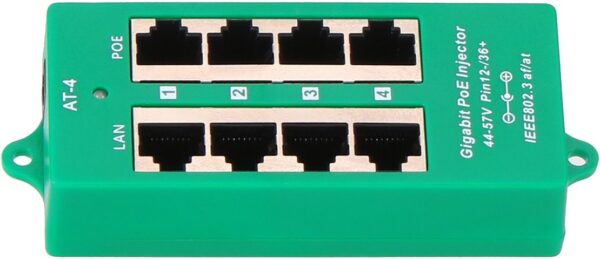 MaxLink Gigabitový 4-portový PoE panel, 802.3af/at