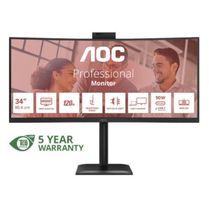 AOC/CU34E4CW/34"/VA/wQHD/120Hz/4ms/Černá/5R