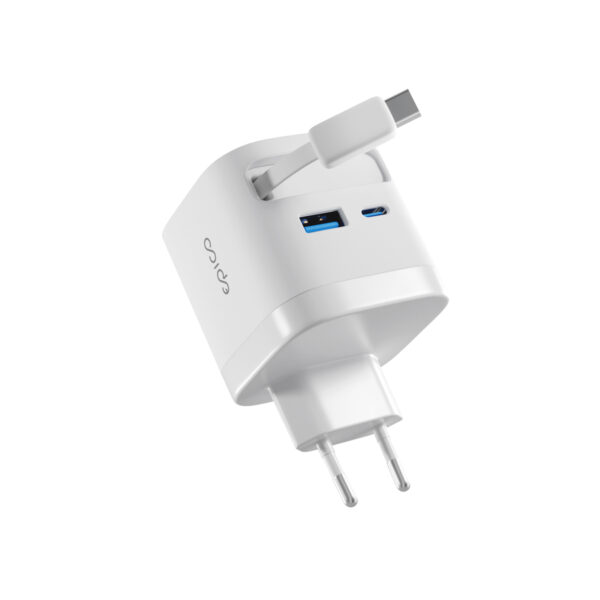 Epico UltraBoost Retractable GaN 65W adaptér EA65c se zabudovaným kabelem
