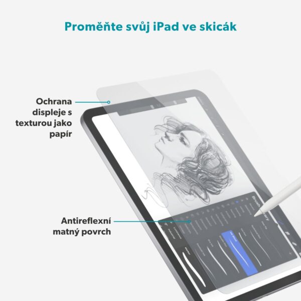 EPI-PH-SP74_online-01-CZ-1-1-1 Epico Paper Texture Glass Screen Protector iPad Air 11" M2/M3 s aplikátorem