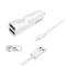 FIXED 2xUSB, USB/Lightning,1m MFI, 15W, bílá