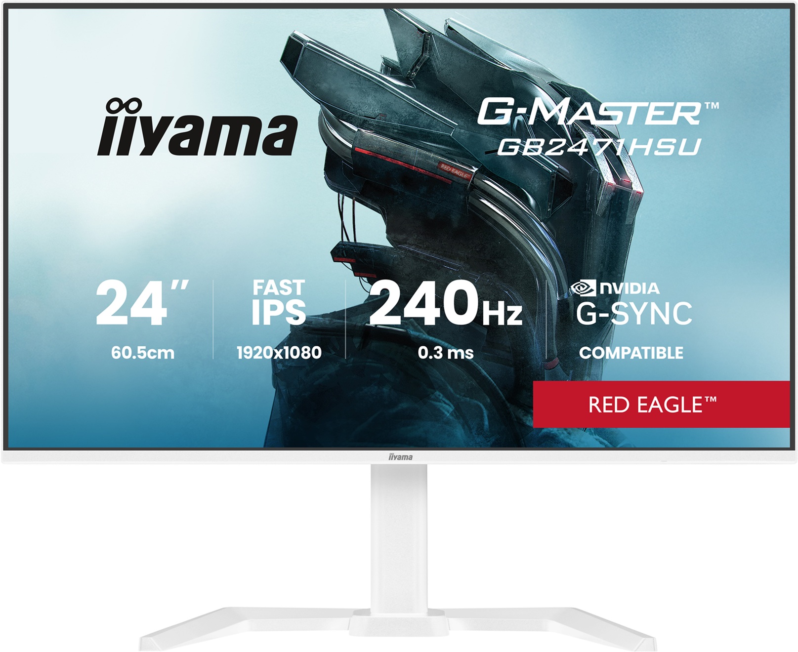 iiyama G-Master/GB2471HSU-W1/23,8"/IPS/FHD/240Hz/0,3ms/Bílá/3R