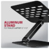 AXAGON STND-LQB, hliníkový HQ stojan pro notebooky 10"-17.3", nastavitelná výška a úhel, černý