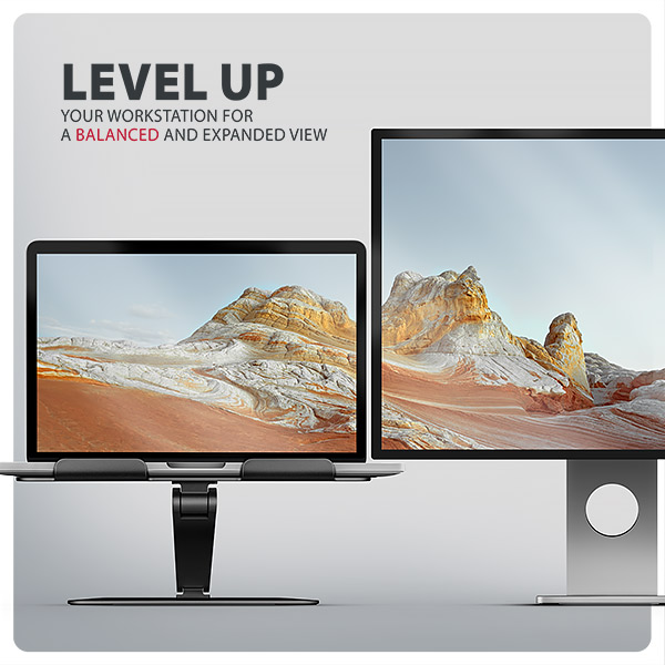 AXAGON STND-LQB, hliníkový HQ stojan pro notebooky 10"-17.3", nastavitelná výška a úhel, černý