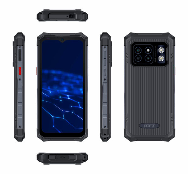 iGET T2 8 + 256 Black - odolný mobilní telefon