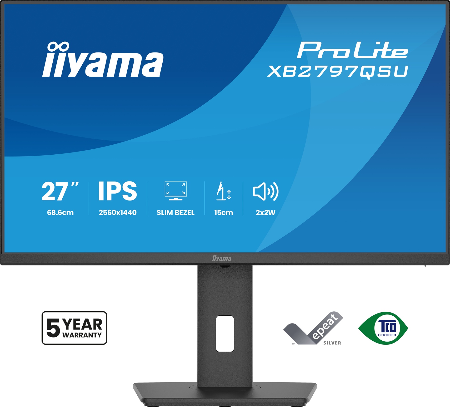 iiyama ProLite/XB2797QSU-B1/27"/IPS/QHD/75Hz/1ms/Černá/5R