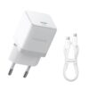Baseus Palm Fast Nabíječka USB-C 20W + Datový Kabel USB-C/USB-C 1m White