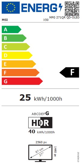 MSI MPG/271QR QD-OLED X50/26,5"/QD-OLED/QHD/500Hz/0,03ms/Černá/3R