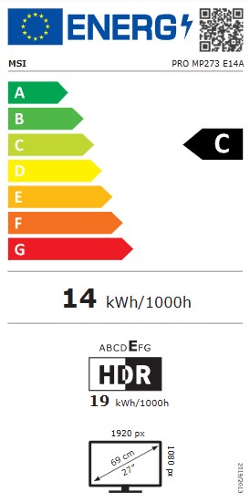 MSI Pro/MP273 E14A/27"/IPS/FHD/144Hz/1ms/Černá/3R