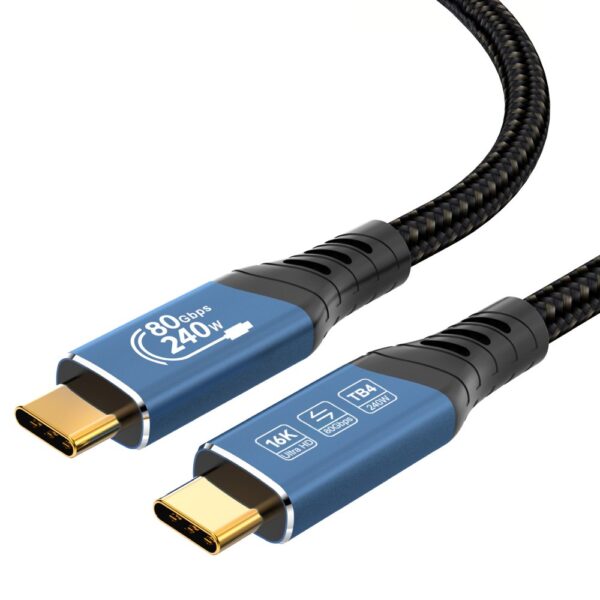 PremiumCord USB4™ Version2.0 80Gbps 16K@60Hz 240W Thunderbolt 3 a 4 kabel 1m
