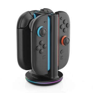 iPega SW2051 Nabíjecí Stanice s RGB pro JoyCon Ovladače Nintendo Switch 2 Black