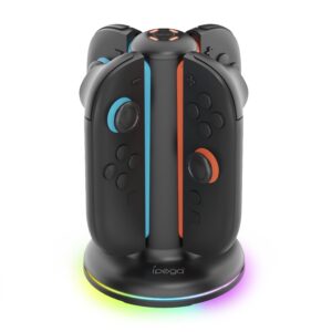 iPega SW2052 Nabíjecí Stanice s RGB pro JoyCon Ovladače Nintendo Switch 2 Black