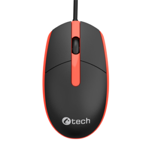 Myš C-TECH WM-10, černočervená, USB