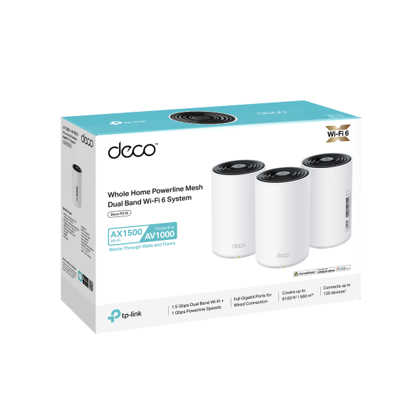 TP-Link Deco PX10(3-pack) AX1500 AV1000 Powerline Mesh System