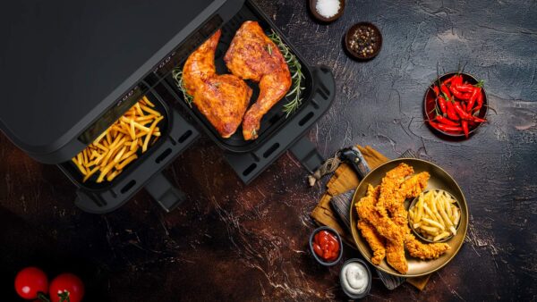 Salente DoubleAir, duální horkovzdušná fritéza, 11 l, černá