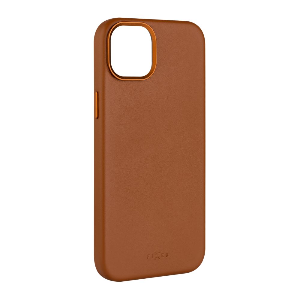 FIXED MagLeather kožený kryt iPhone 15, hnědý