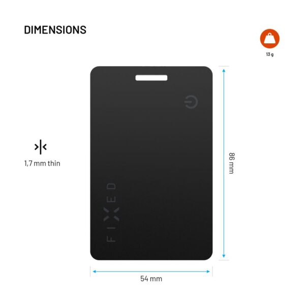 Smart tracker FIXED Tag Card 2,Find My, černý