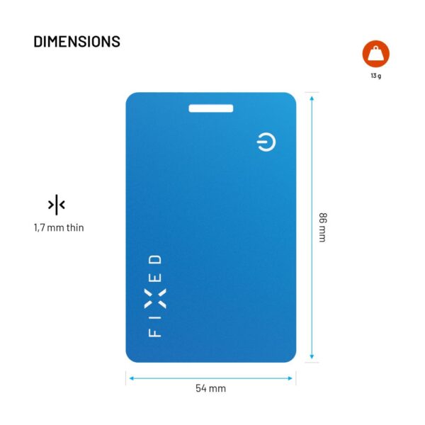 Smart tracker FIXED Tag Card 2,Find My, modrý