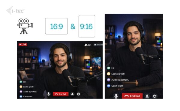 i-tec SOLOMON 700 STREAM 4K Webcam s LED osvětlením