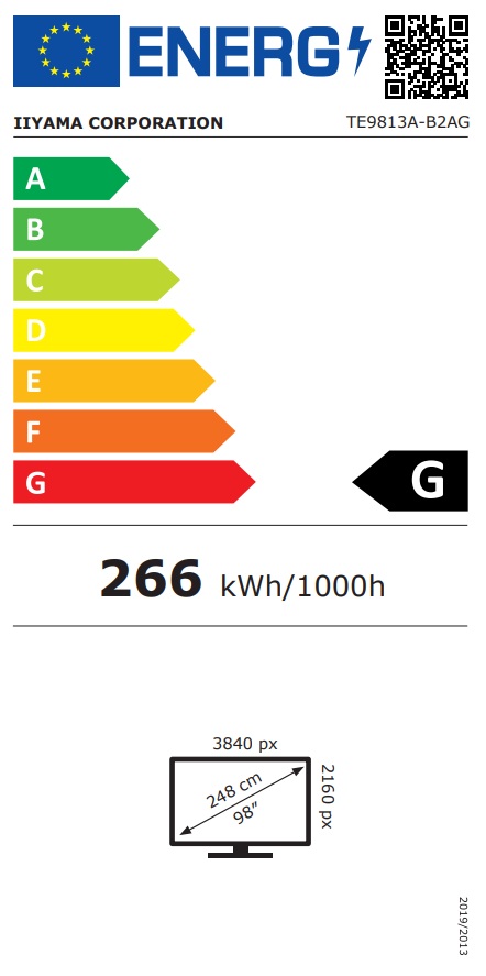 98" iiyama TE9813A-B2AG:IPS,4K,40P,EDLA